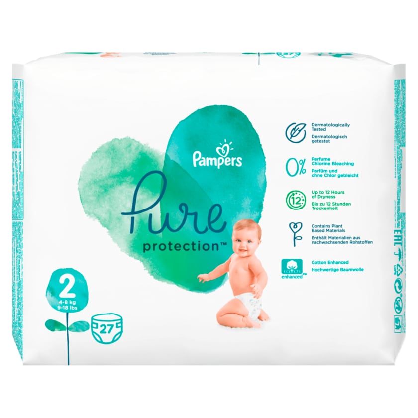 Pampers Pure Protection Windeln Gr.2 Mini 4-8 kg 27 Stück